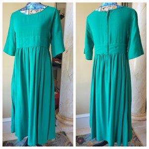 Floryday Green Cotton Maxi Dress 44" long sz M